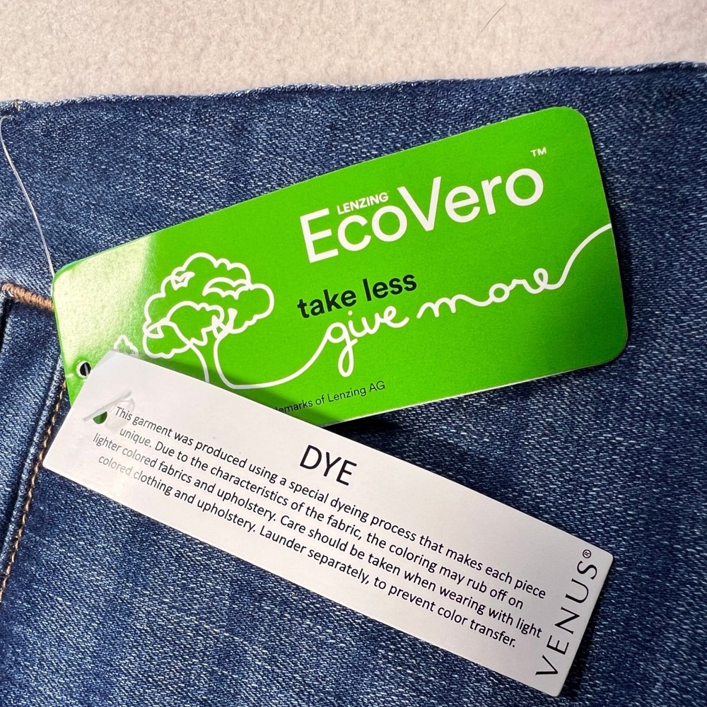 Venus Wide Leg Jeans Women 8 Blue EcoVero Sustainable High Rise Trendy Boho New - Picture 5 of 15